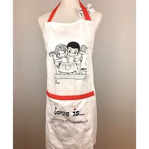 VINTAGE LOVE IS.... Sharing Housework Apron BENETTON UNDERCOLORS Rare Italy